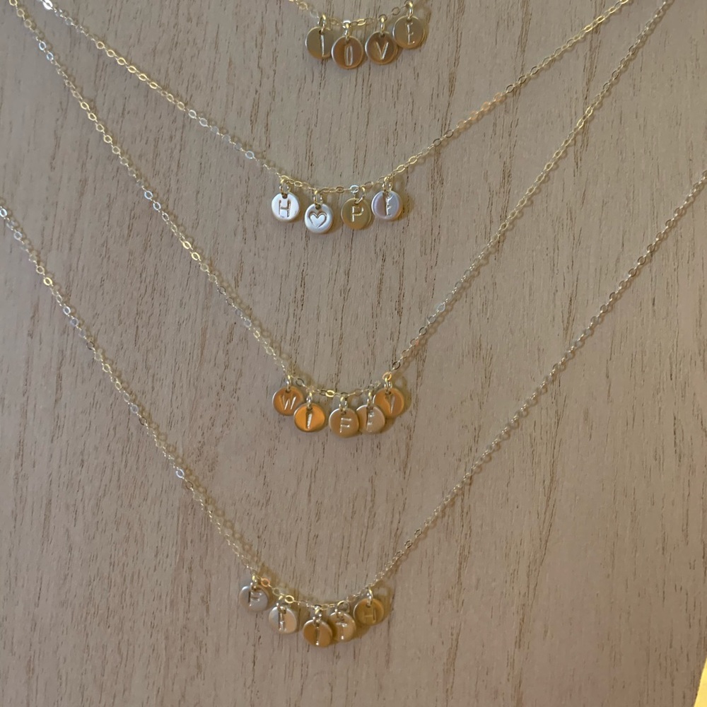 Handmade Dainty chain stamped necklace